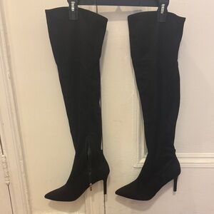 Marc Fisher Elegant Black Over-the-Knee Suede Boots